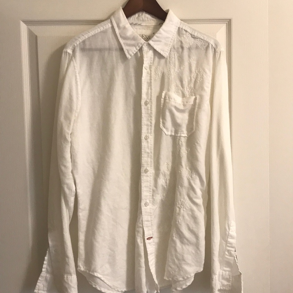 White Guess button down